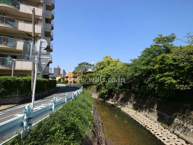 檀渓アイリスの東側は山崎川が流れています。