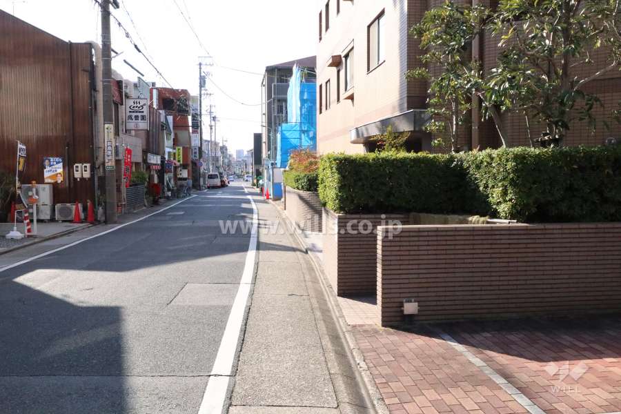 敷地西側の前面道路