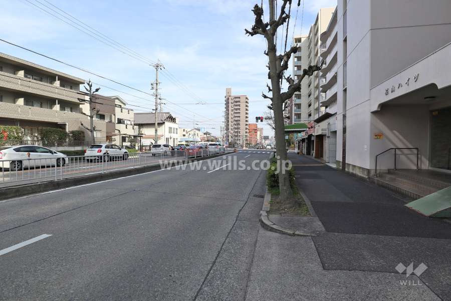 敷地北側の前面道路（西側から）