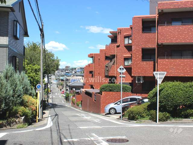 敷地西側の前面道路