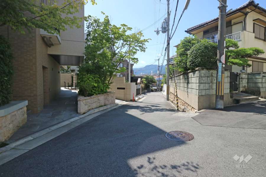 敷地北側の前面道路（東側から）