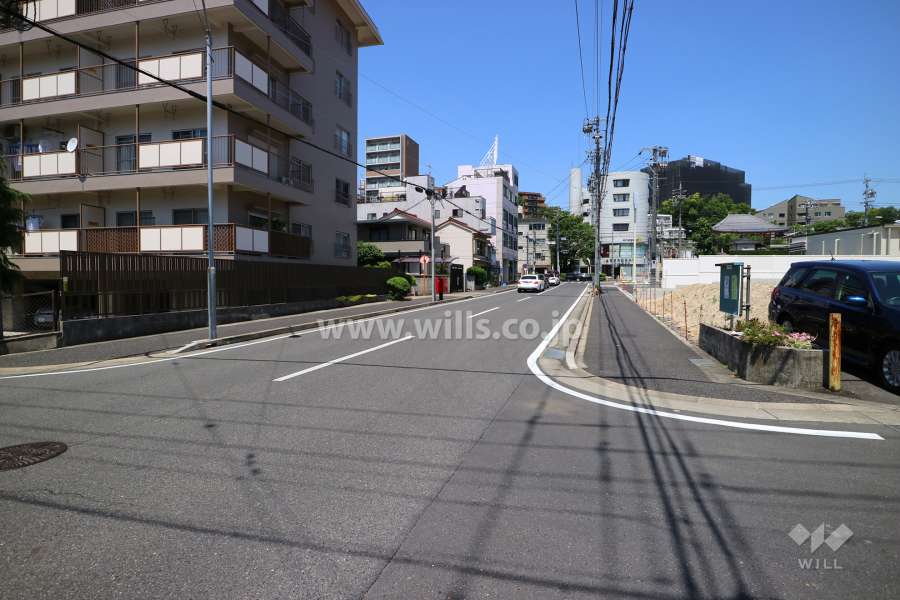 敷地の東側前面道路(南側から)