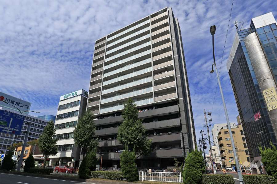 プレサンスロジェ上前津駅前Ⅱの外観（南東側から）