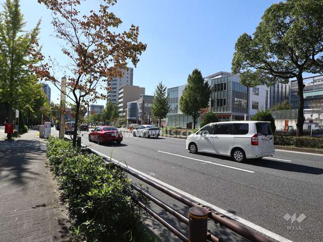敷地北西側の前面道路（北東側から）