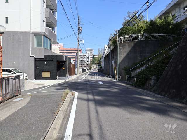 敷地南側の前面道路（西側から）