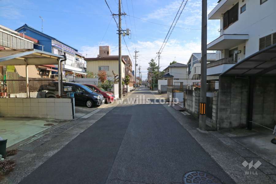 敷地北側の前面道路（西側から）