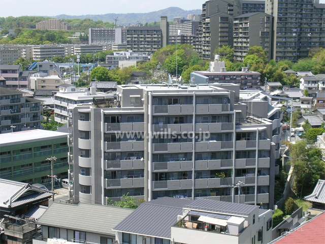 周辺は一戸建てとマンションが混在する住宅地。