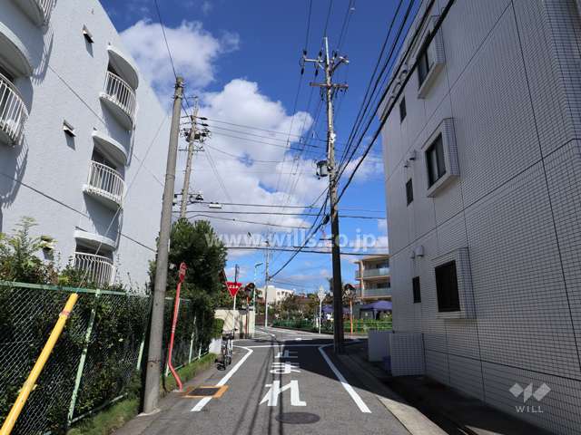 敷地の東側前面道路（南側から）