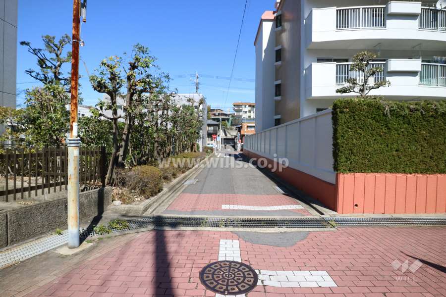 敷地西側の前面道路