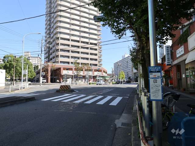 敷地北東側の前面道路（北西側から）