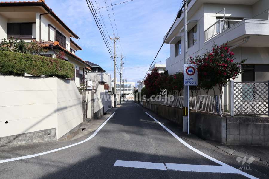 敷地北西側の前面道路（南西側から）