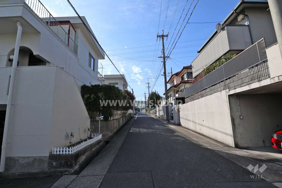敷地北西側の前面道路（北東側から）