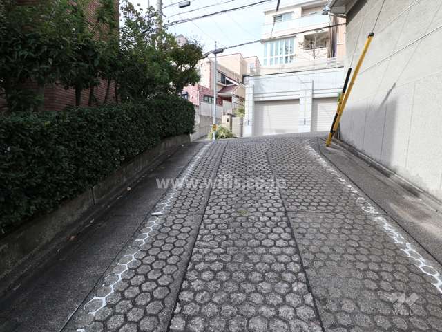 敷地東側の前面道路(南側から)