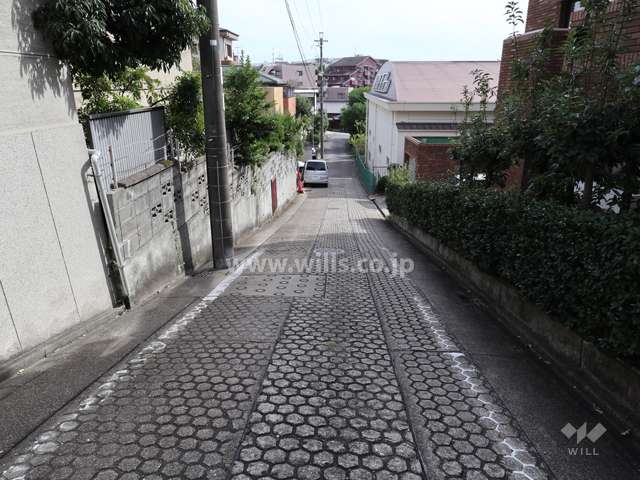 敷地東側の前面道路(北側から)