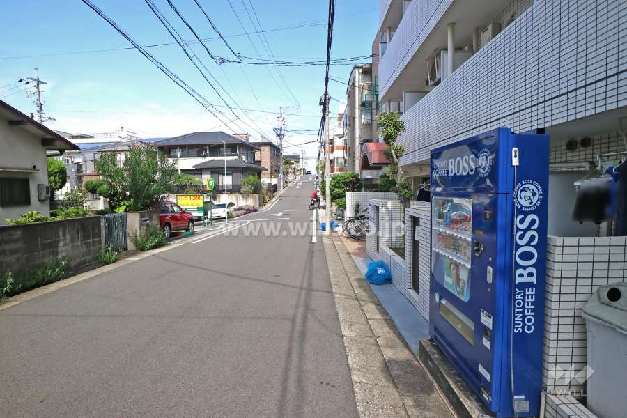 敷地西側の前面道路