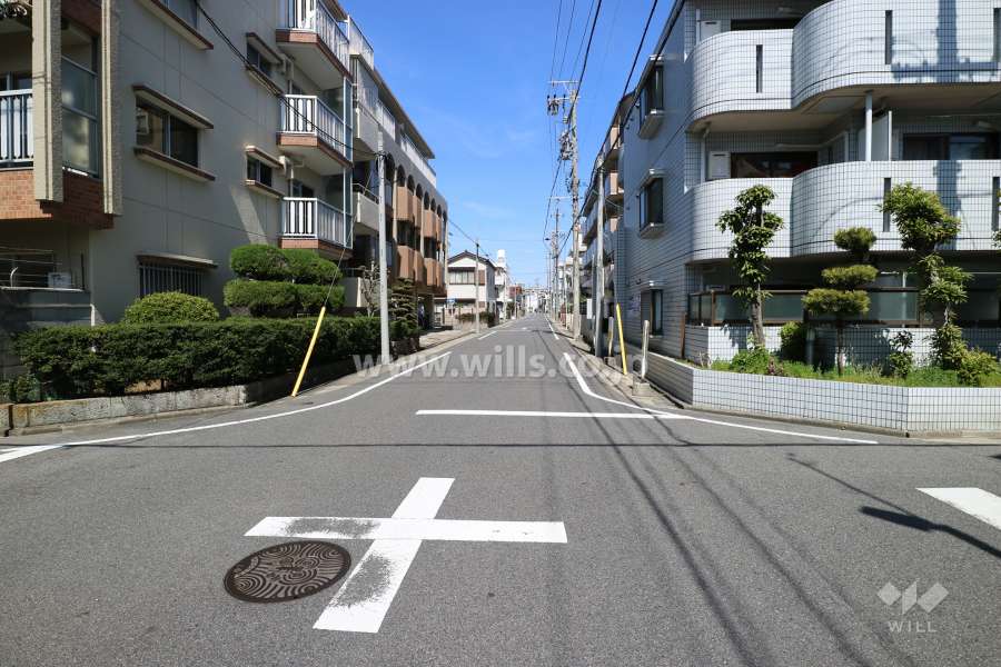 敷地西側の前面道路