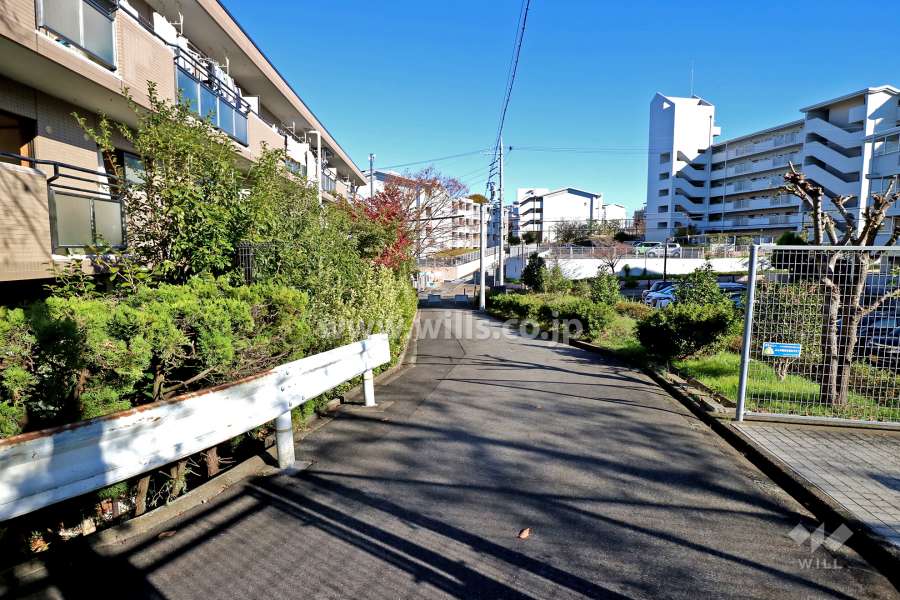 敷地西側の前面道路
