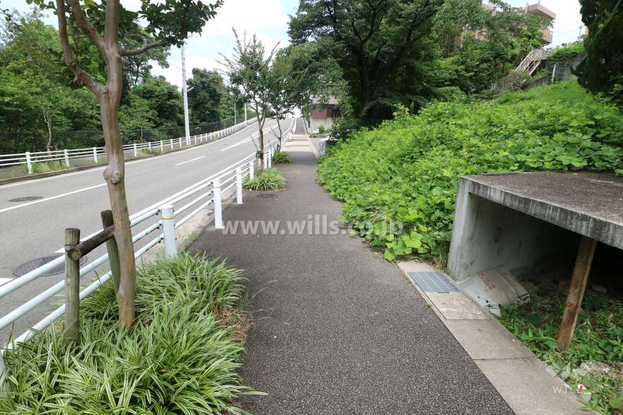 敷地の南西側前面道路（東側から）