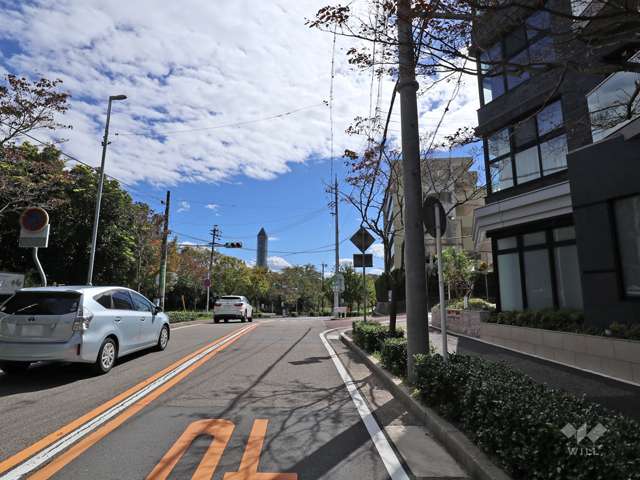 敷地東側の前面道路(北側から)