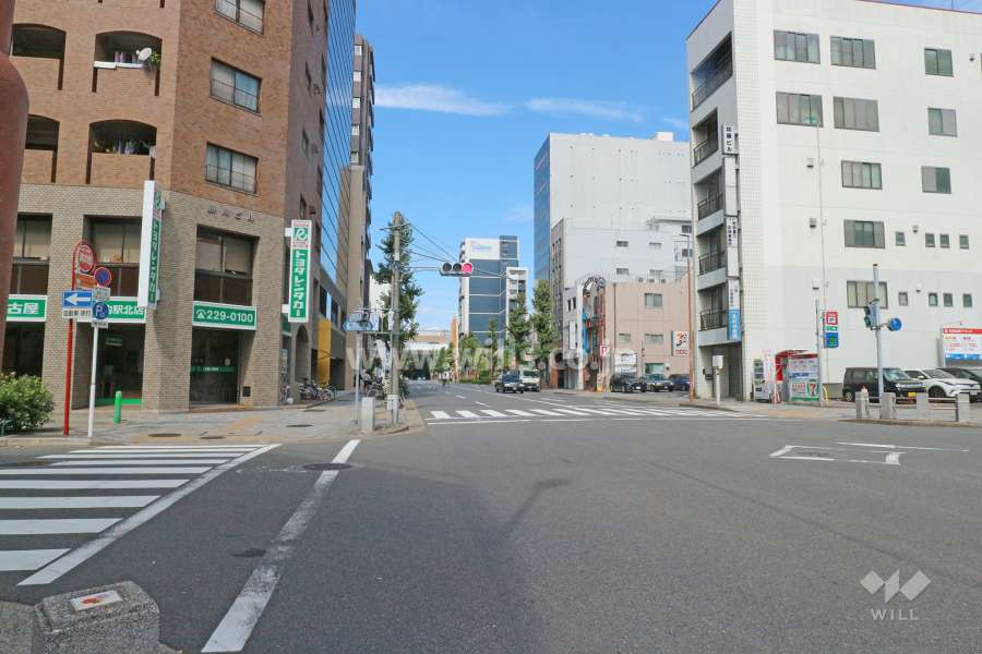 敷地東側の前面道路（南側から）