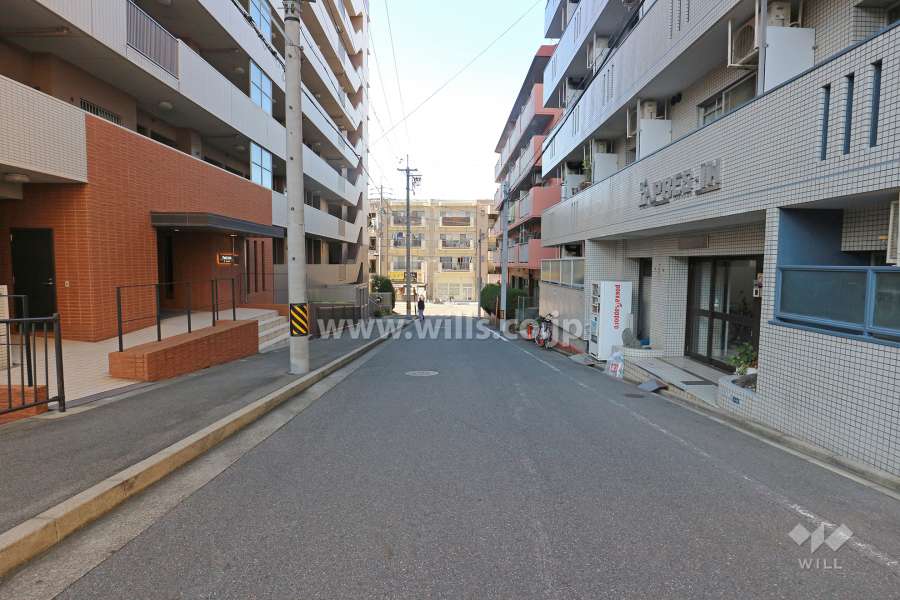 敷地南側の前面道路（東側から）