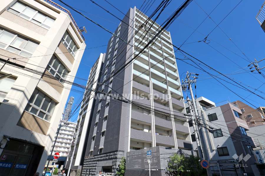 プレサンスロジェ鶴舞駅前Ⅱの外観（南東側から）