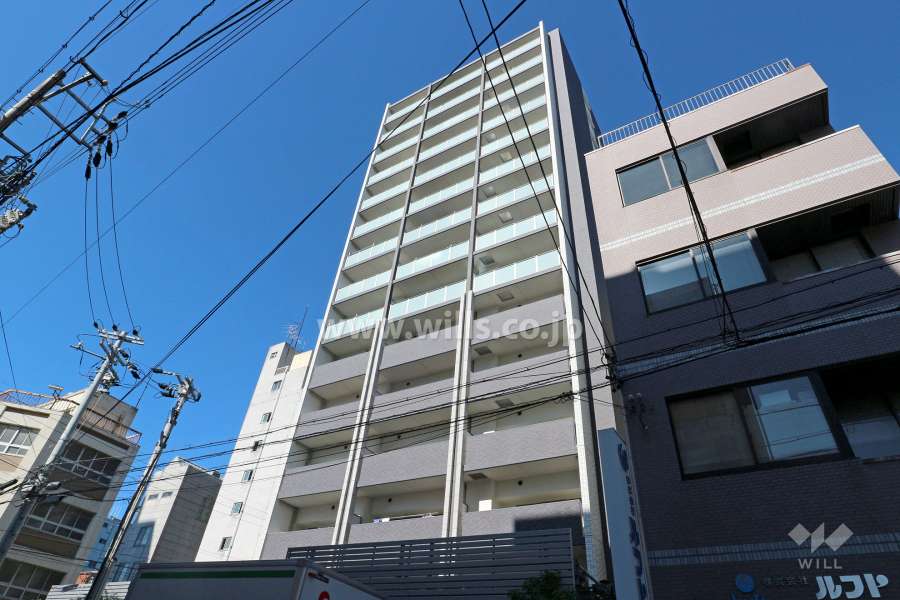 プレサンスロジェ鶴舞駅前Ⅱの外観（北東側から）