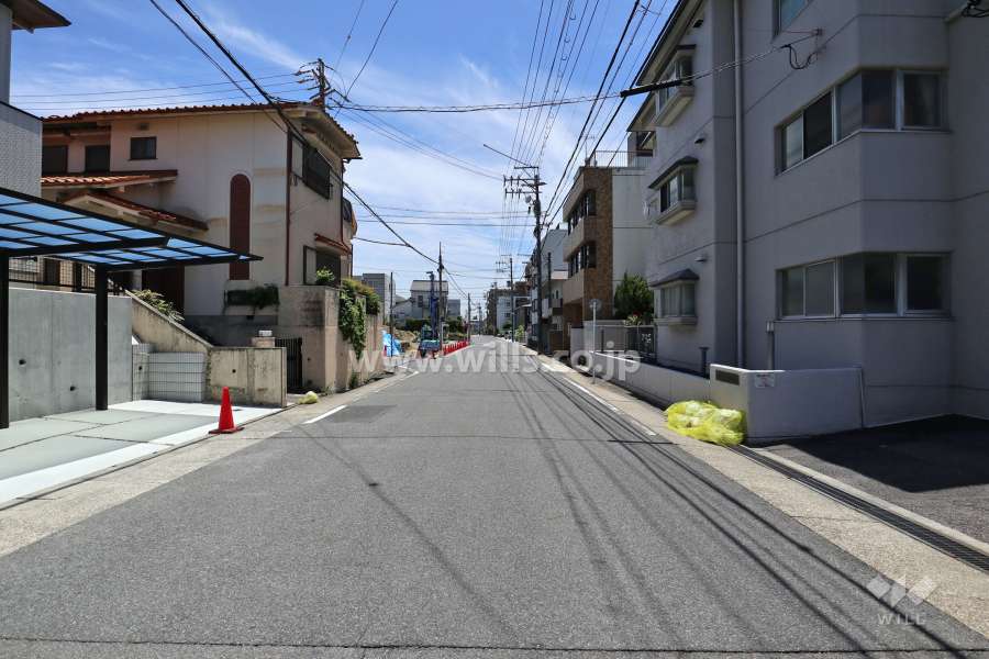 敷地東側の前面道路（北側から）