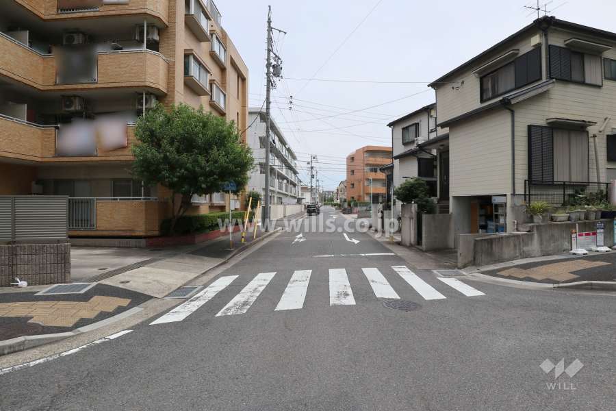 敷地東側の前面道路（南側から）