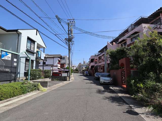 敷地の北側前面道路（西側から）