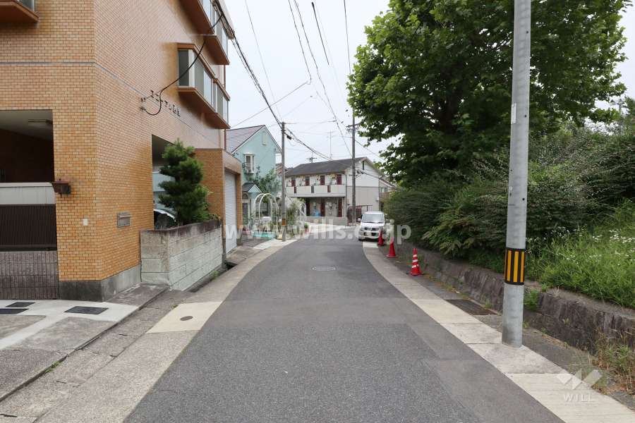 敷地西側の前面道路（北側から）