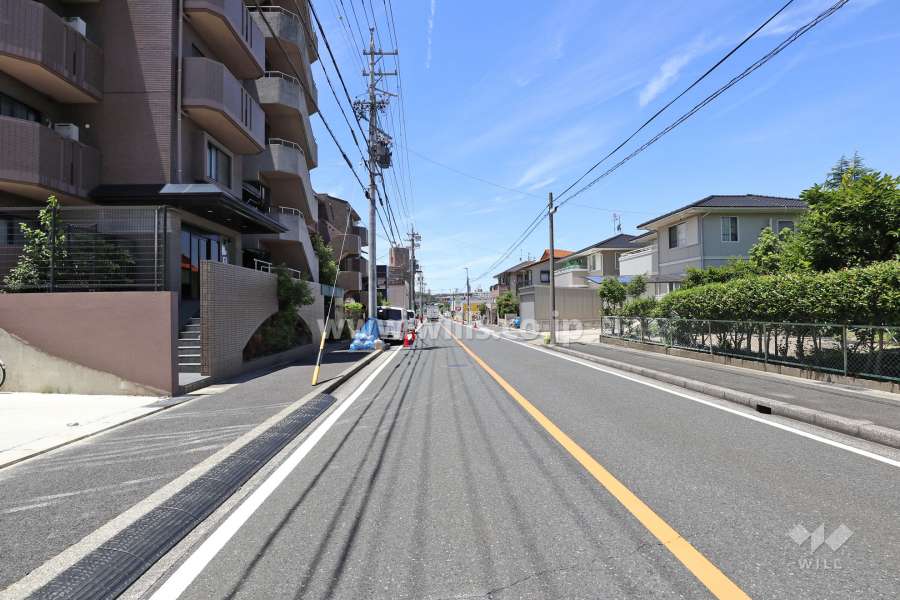 敷地北側の前面道路（東側から）