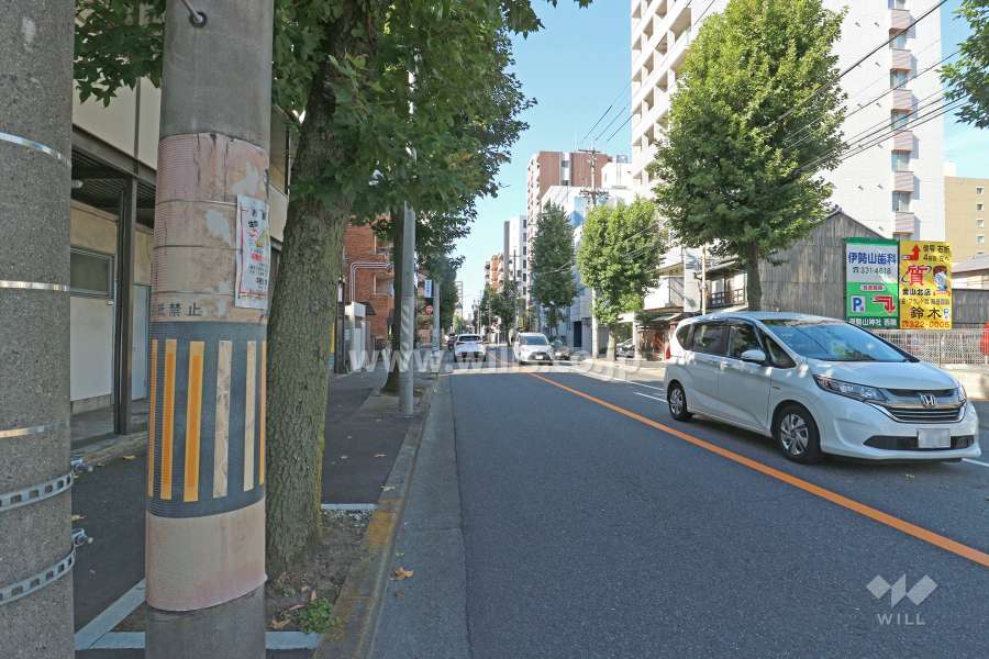 敷地北側の前面道路（東側から）