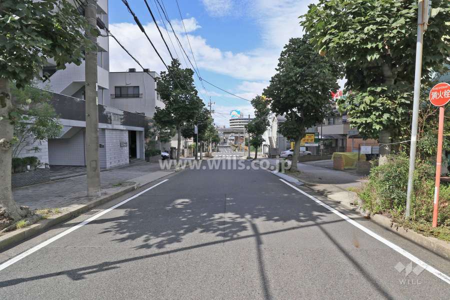 敷地北側の前面道路（東側から）