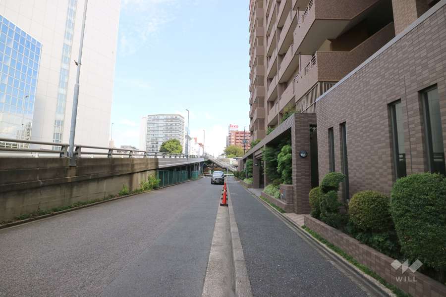 敷地北側の前面道路（西側から）