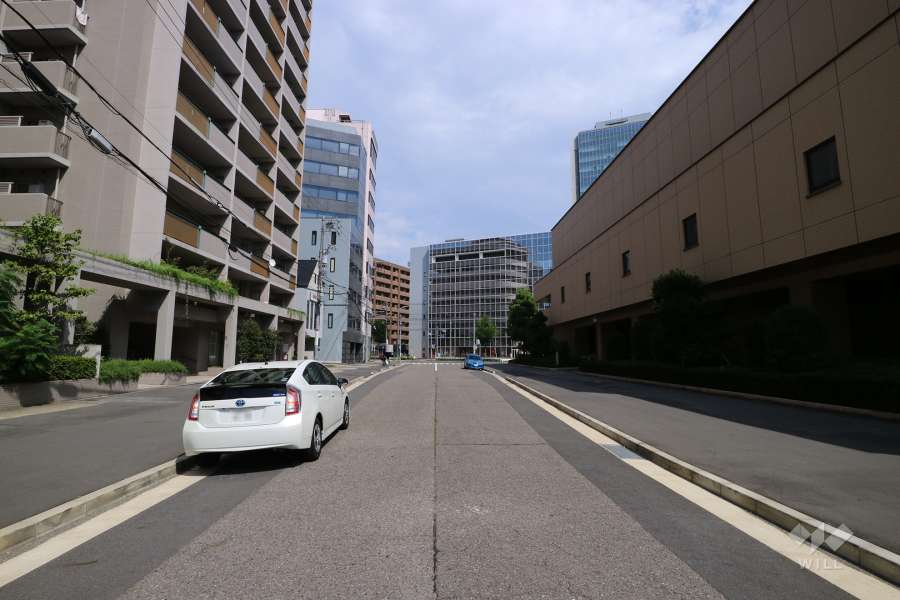 敷地南側の前面道路（西側から）