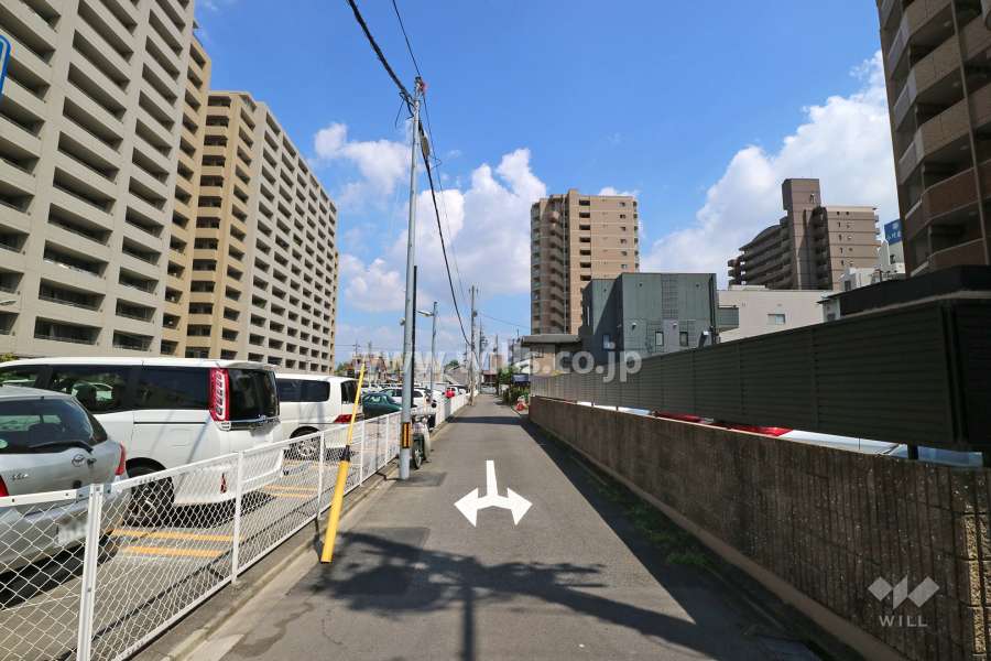敷地北側の前面道路（西側から）