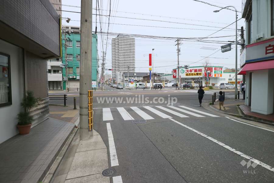 敷地東側の前面道路（南側から）