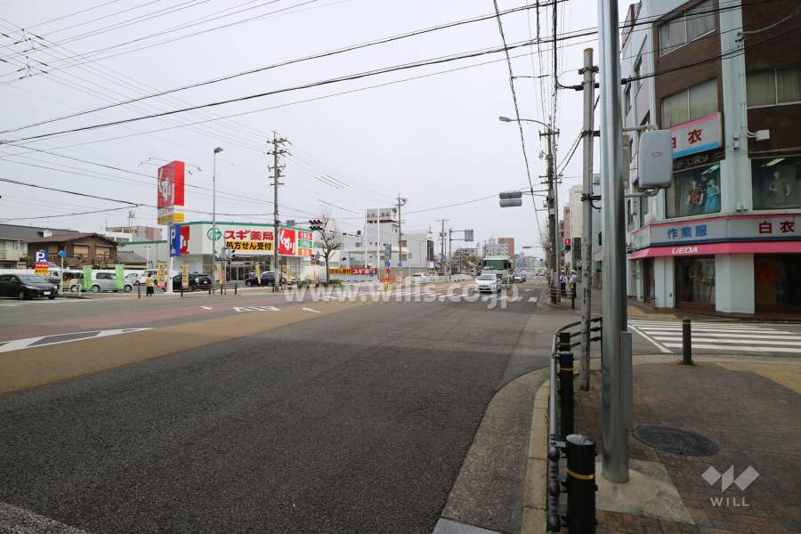 敷地北側の前面道路（西側から）