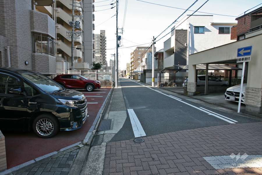 敷地北側の前面道路（東側から）