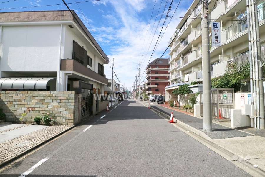 敷地南側の前面道路（東側から）
