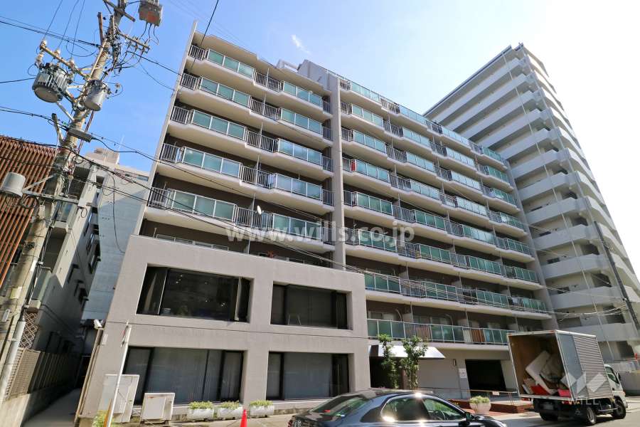 日商岩井栄ハイツの外観（南西から）