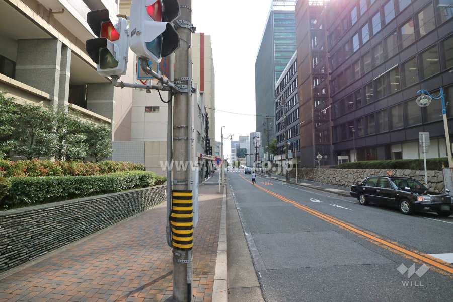 敷地西側の前面道路（北側から）