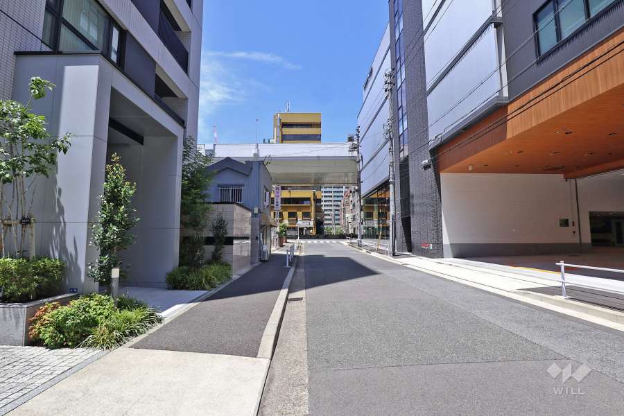 敷地東側の前面道路（南側から）