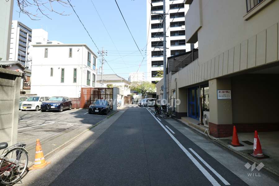 敷地北側の前面道路（西側から）