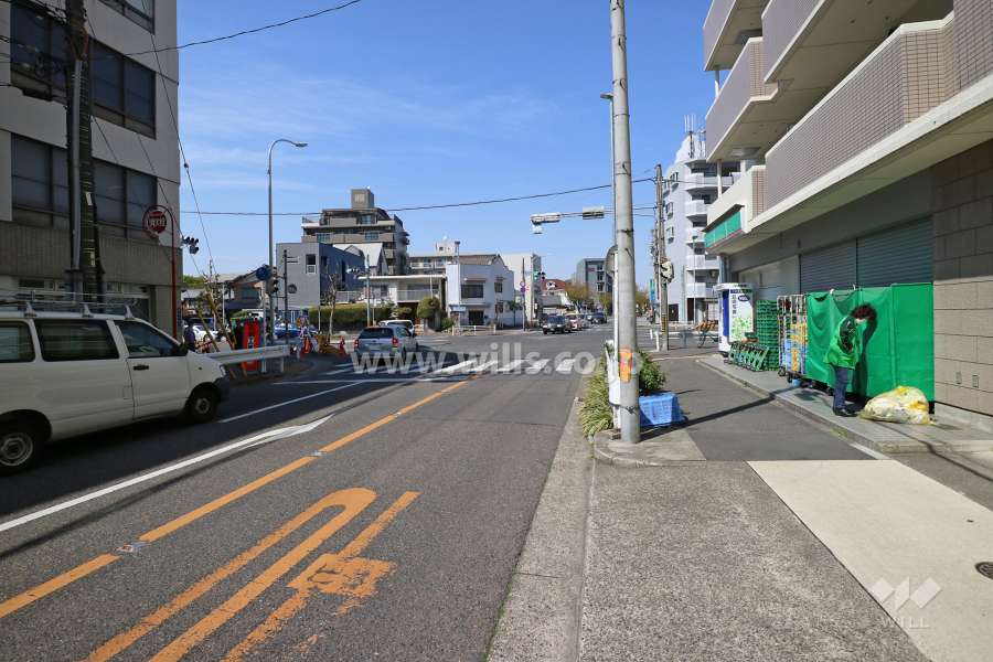 敷地西側の前面道路（南側から）