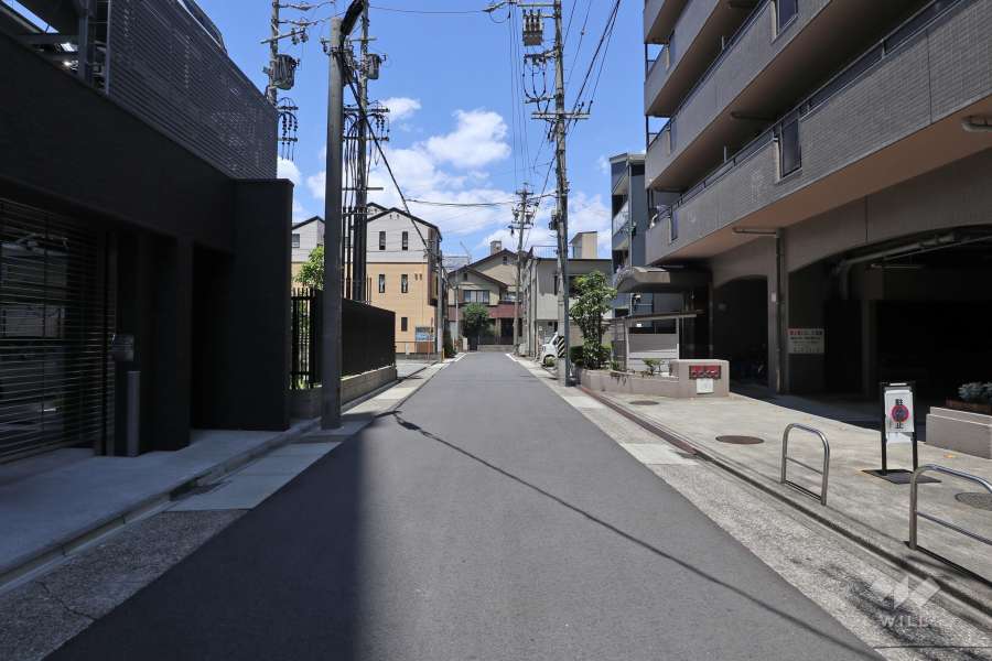 敷地西側の前面道路（南側から）