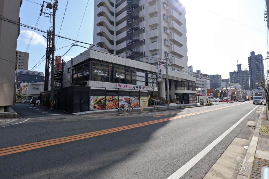 敷地西側の前面道路（北側から）
