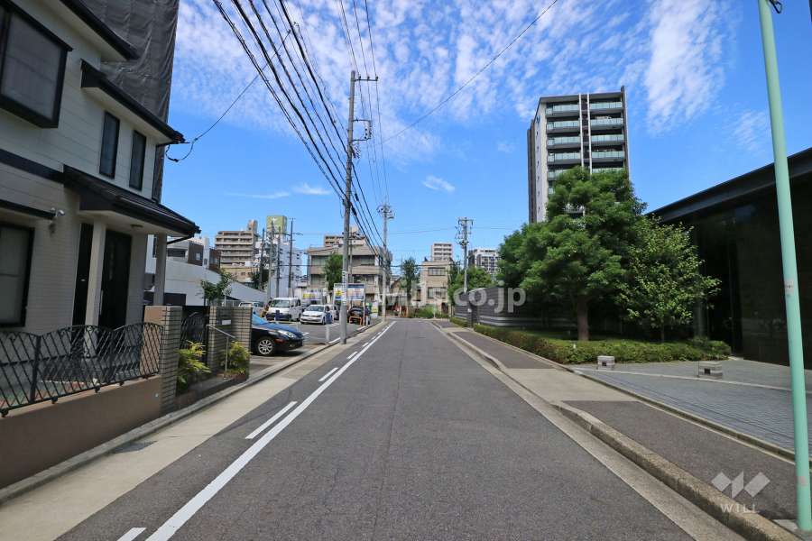 敷地西側の前面道路（南側から）