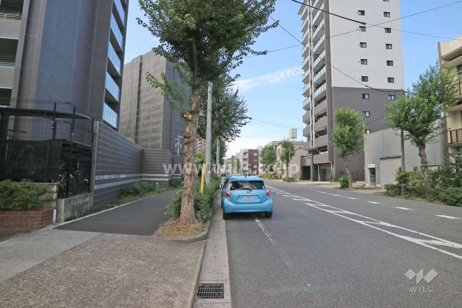 敷地北側の前面道路（東側から）
